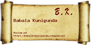 Babala Kunigunda névjegykártya